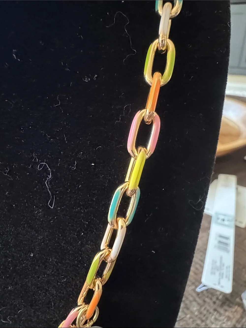 Multicolor Enamel Charm Link Necklace - Women Jewelry